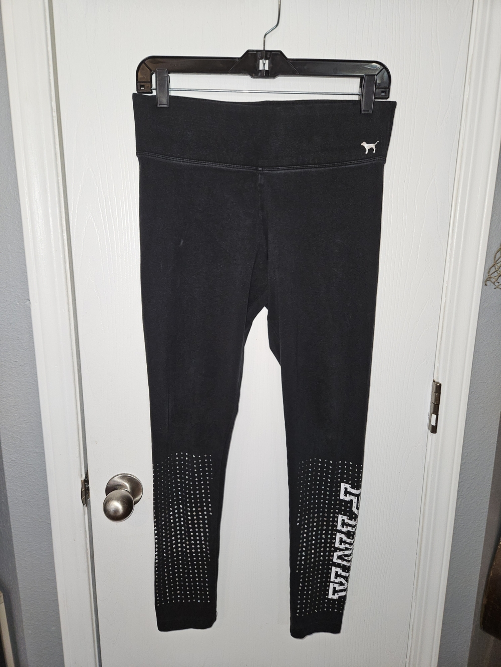 PINK Victoria's Secret Black Logo Leggings - Picture 1 of 6
